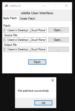 how to patch with xdelta ui